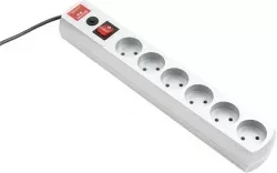 Удлинитель бытовой серия EF, с заземлением и выключателем, 2м, 6 розетки, 10A Stern 95780 купить в Надыме