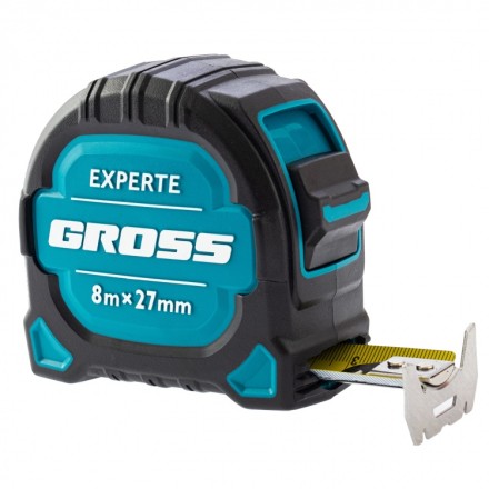 Рулетка нейлон Experte 8м x 27мм двухкомпон. корпус магнит двухстор. Разметка Gross 32576 купить в Надыме
