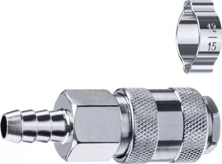 ЗУБР штуцер елочка, 10 мм - рапид муфта, переходник с обжимным хомутом, Профессионал (64917-10) купить в Надыме