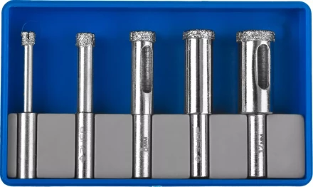 Набор ЗУБР "ПРОФЕССИОНАЛ": Алмазные трубчатые сверла по керамике с кондуктором, гальваника, зерно 60, d=4/6/8/10/12мм, 6шт 29851-H6 купить в Надыме