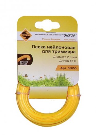 Леска нейл. для трим.,ф2,0ммх15м, звез Энкор 1/12 56655 купить в Надыме