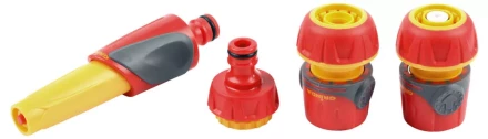 Набор поливочный GRINDA "Premium", пластмассовый с TPR, 4 предмета: наконечник, 2 соединителя 3/4", адаптер; 1/2"-3/4" 8-427285 купить в Надыме