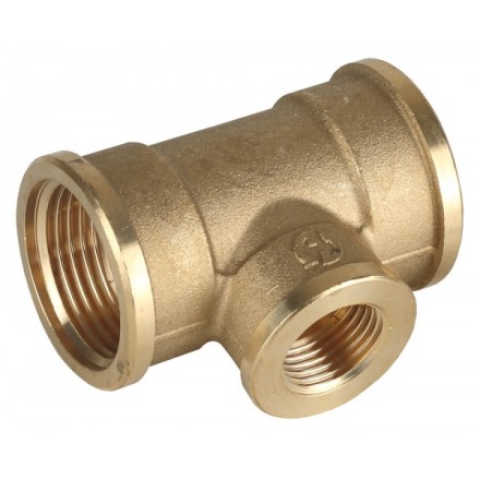 Тройник GENERAL FITTINGS переходной, латунь, г/г/г, 1&quot;-1/2&quot;-1&quot; 51061-1-1/2-1 купить в Надыме