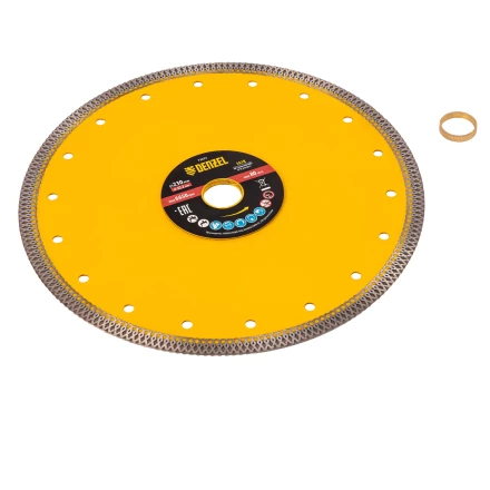 Диск алмазный отрезной 230 х 22,2мм, сплошной, супертонкий, горячий пресс, сухой/мокрый рез// Denzel 73074 купить в Надыме