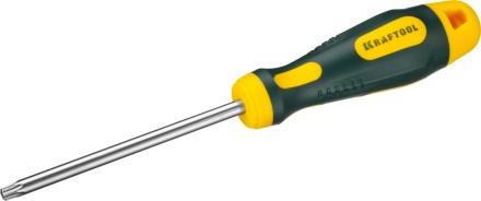 Отвертка KRAFTOOL, Cr-Mo-V сталь, двухкомпонентная противоскользящая рукоятка, TORX Hole, №30x100мм 250077-30-100 купить в Надыме