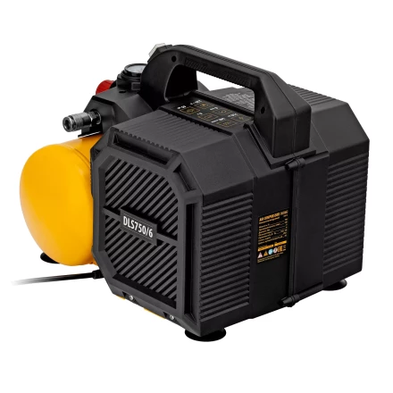 Компрессор Denzel DLS750/6 58019 безмасляный малошумный 750 Вт, 140 л/мин,ресивер 6 л купить в Надыме