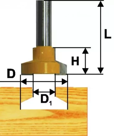 Фреза паз. конструкционная ф25,4мм Т-обр хв. 12мм Энкор 46105 купить в Надыме