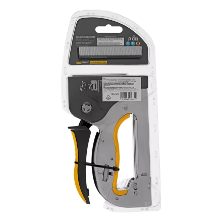 Степлер металл. Denzel 40223, скобы в комплекте, плавная регулировка удара, 2К рукоятка, тип 53, 4-14 мм купить в Надыме