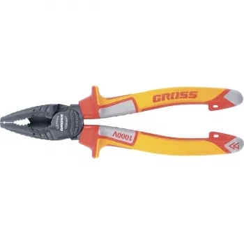 Плоскогубцы комбинированные, диэлектрические трехкомпонентные рукоятки до 1000 В, 180 мм GROSS 16989 купить в Надыме