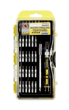 Набор вставок для точных работ с держателем 36 предметов пластиковый кейс Энкор 19842 купить в Надыме