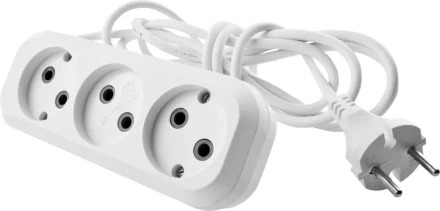 Удлинитель СИБИН электрический, ПВС сечение 0,75кв мм, 3 гнезда, макс мощн 1300Вт, 2м 55031-2 купить в Надыме