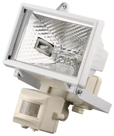 Прожектор галогеновый СВЕТОЗАР с датчиком движения, с дугой крепления под установку, цвет белый, 150Вт SV-57111-W купить в Надыме