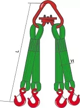 Строп текстильный четырехветвевой 4СТ 4 т  L=5.5 м РА 80 мм Звено РТ-3 купить в Надыме
