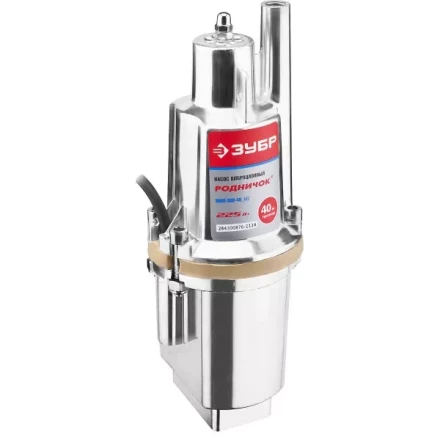 Насос ЗУБР "Родничок" вибрационный, погружной, для чистой воды, 18 л/мин, напор 60м, шнур 40м, 225Вт ЗНВП-300-40_М2_Х купить в Надыме