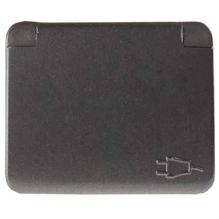 Розетка СВЕТОЗАР "ГАММА" с заземлением, одинарная с крышкой, без вставки и рамки, цвет темно-серый металлик, 16А/~250В SV-54110-DM купить в Надыме