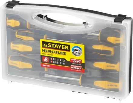 Набор STAYER &quot;MASTER&quot; HERCULES: Отвертки, Cr-V, эргономичная двухкомпонентная рукоятка, 8шт 25055-H8_z02 купить в Надыме