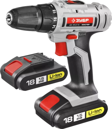 Дрель-шуруповерт 2 АКБ ДА-18-2-Ли КНМ1 серия МАСТЕР купить в Надыме