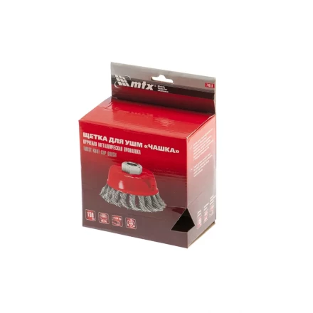 Щетка для УШМ 150 мм М14 "чашка" крученая проволока 0,35 мм MTX 74618 купить в Надыме