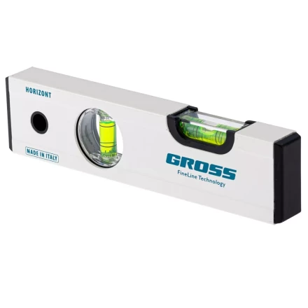 Уровень алюминиевый магнитный 200 мм фрезерованный 2 глазка Gross 33669 купить в Надыме