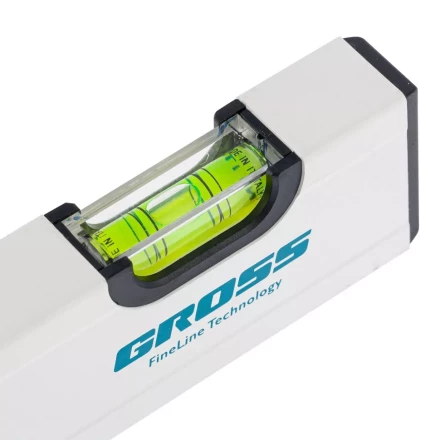 Уровень алюминиевый магнитный 200 мм фрезерованный 2 глазка Gross 33669 купить в Надыме