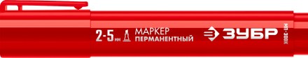 ЗУБР МП-300К красный, 2-5 мм, клиновидный перманентный маркер (06323-3) купить в Надыме