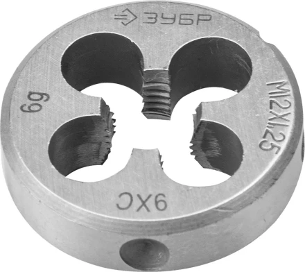 Плашка ЗУБР &quot;МАСТЕР&quot; круглая ручная для нарезания метрической резьбы, мелкий шаг, М12 x 1,25 4-28022-12-1.25 купить в Надыме