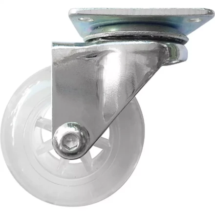 Колесо ПУ прозрачное поворотное d-50 мм, крепление платформенное Сибртех 68732 купить в Надыме