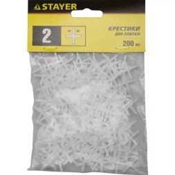 Крестики для кафеля, 2мм, STAYER 3380-2, 200шт 3380-2