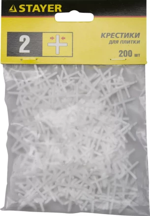 Крестики для кафеля, 2мм, STAYER 3380-2, 200шт 3380-2 купить в Надыме