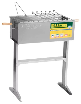 Мангал KRAFTOOL "EXPERT" стационарный, 6 шампуров, 1 решетка, поддон для угля, 300x600x800мм 68320 купить в Надыме