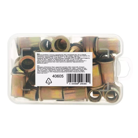 Заклепки резьбовые, стальные, оцинкованные, М10, пластиковый кейс, 35 шт. Denzel 40605 купить в Надыме