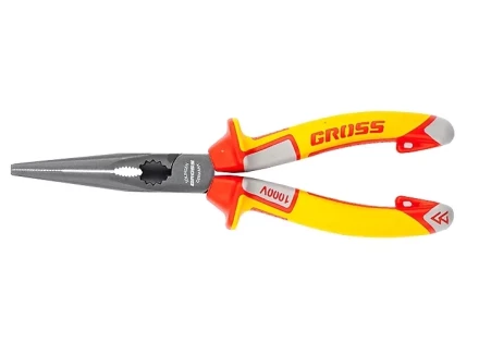 Длинногубцы прямые диэлектрические рукоятки до 1000 В трехкомпонентные рукоятки 205 мм GROSS 17177 купить в Надыме