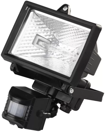 Прожектор галогеновый СВЕТОЗАР с датчиком движения, с дугой крепления под установку, цвет черный, 150Вт SV-57111-B купить в Надыме