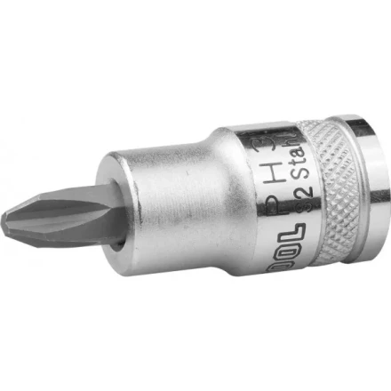 Торцовая бита-головка KRAFTOOL "INDUSTRIE QUALITAT", материал S2, PHILLIPS, сатинированная, 1/2", PH3 27901-3_z01 купить в Надыме