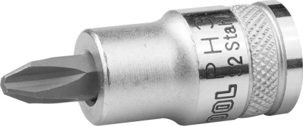 Торцовая бита-головка KRAFTOOL "INDUSTRIE QUALITAT", материал S2, PHILLIPS, сатинированная, 1/2", PH3 27901-3_z01 купить в Надыме