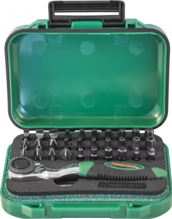 Набор вставок-бит трещеточная  рукоятка мини 1/4DR 32предмета Jonnesway RD01032S 49303 купить в Надыме