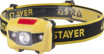 Фонарь STAYER "MASTER" налобный светодиодный, 1Вт(80Лм)+2LED, 4 режима, 3ААА 56568 купить в Надыме