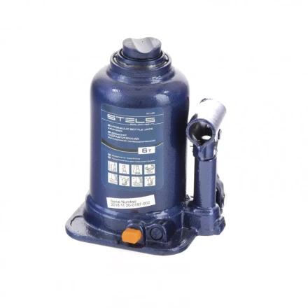 Домкрат гидравлический бутылочный телескопический 6 т подъем 170-430 мм Stels 51146 купить в Надыме