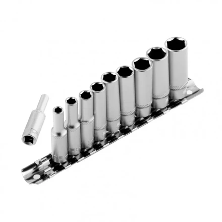 Набор удлиненных торцевых головок 1/4 шестигранные CrV 10 шт 4-13 мм Stels 13605 купить в Надыме