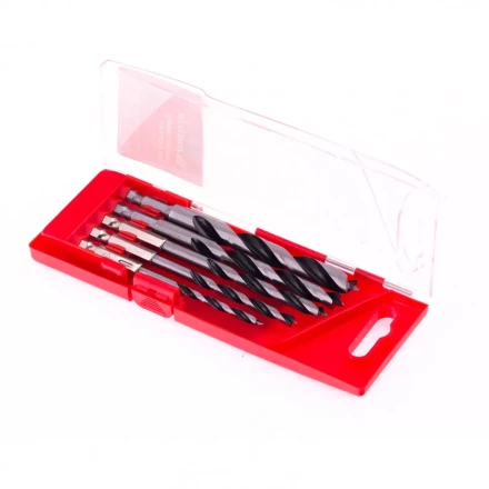 Набор сверл по дереву 4-5-6-8-10 мм 5 шт шестигранный хвостовик пластиковый кейс Matrix 70283 купить в Надыме