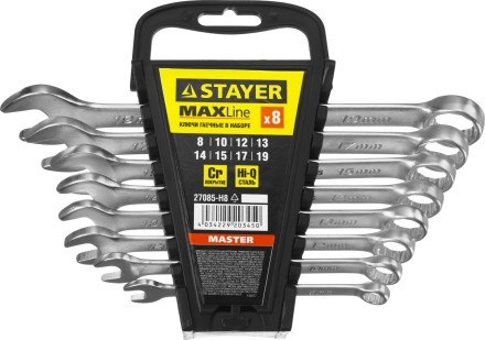 Набор: Ключ STAYER &quot;MASTER&quot; гаечный комбинированный, хромированный, 8-19 мм, 8 шт 27085-H8 купить в Надыме