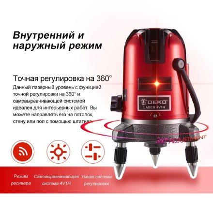 Уровень лазерный со штативом DEKO LL57 SET2, 065-0280 купить в Надыме