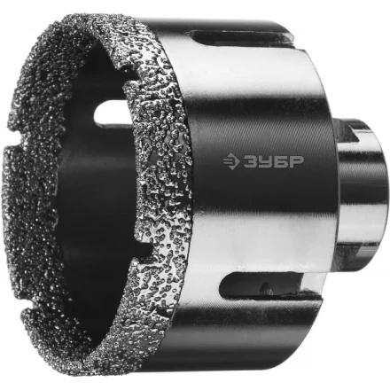 Алмазная коронка ЗУБР "ПРОФЕССИОНАЛ" универсальная для УШМ, сухое сверление, алмазы на вакуумной пайке,  посадка М14, d=68мм 29865-68 купить в Надыме