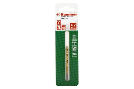 Сверло по металлу HAMMER Ф4.2х75мм (DR MT 4,2мм*75/43мм) купить в Надыме