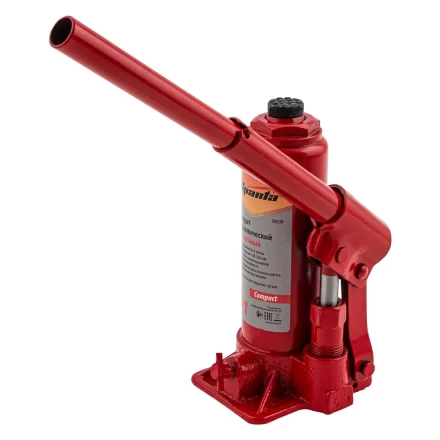 Домкрат гидравлический бутылочный, 4 т, h подъема 180–320 мм Sparta Compact 50339 купить в Надыме
