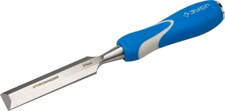 Стамеска ЗУБР "ЭКСПЕРТ" с ударопрочной двухкомпонетной ручкой и стальным затыльником для ударных работ, 24мм 18097-24 купить в Надыме