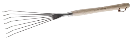 Грабельки ЗУБР "ЭКСПЕРТ" веерные из нержавеющей стали, деревянная ручка из ясеня, 7 круглых зубцов, 290х120х605мм 4-39475_z01 купить в Надыме