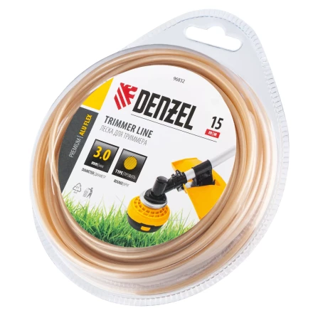 Леска для триммера армированная алюминием круглая, 3,0мм х 15м, блистер ALUFLEX Denzel 96832 купить в Надыме