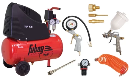 Компрессор безмасляный поршневой прямой привод Fubag House Master KIT + набор 5 предметов купить в Надыме