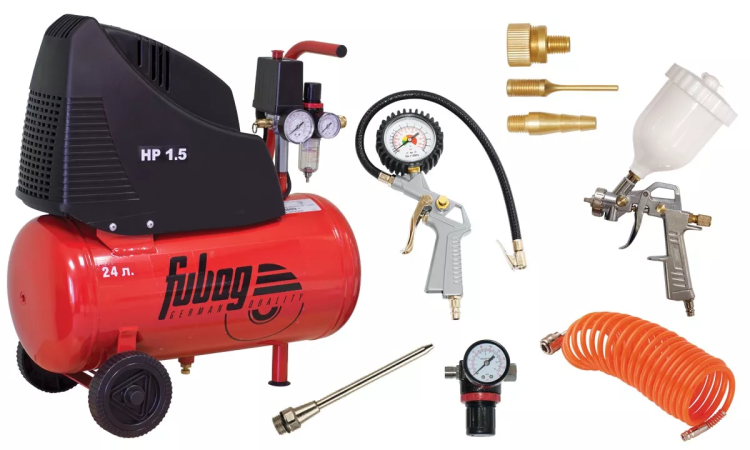 Компрессор безмасляный поршневой прямой привод Fubag House Master KIT + набор 5 предметов купить в Надыме